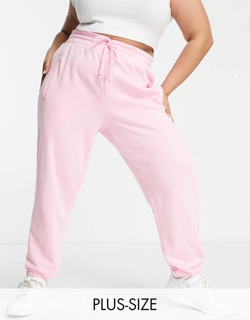 adidas Originals Plus Logomania triple logo joggers in pink - PINK