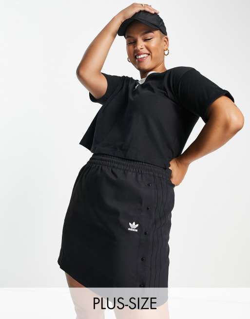 adidas Originals Plus mini skirt with popper detail in black | ASOS