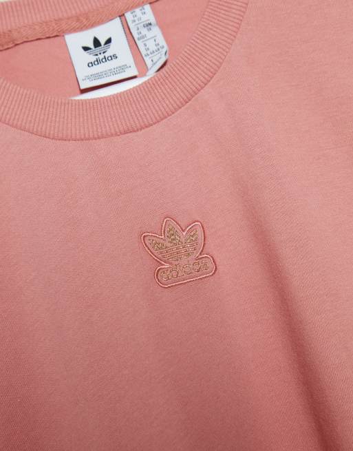 adidas Originals Plus New Neutrals logo boyfriend t shirt in pink