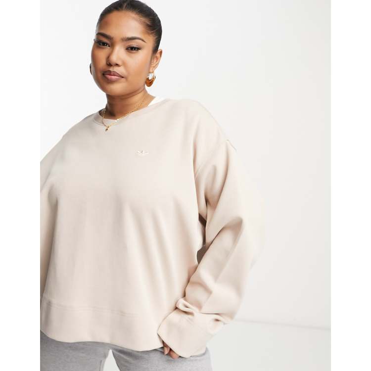 adidas Originals Plus premium essentials sweatshirt in beige ASOS