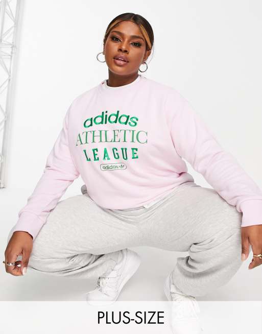 adidas Originals Plus – Retro Luxury – Różowa bluza dresowa z napisem
