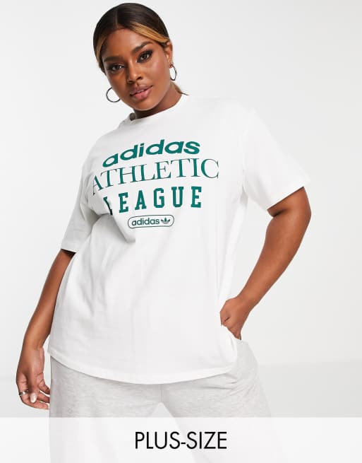 adidas Originals - Plus - 'Retro Luxury' - T-shirt met slogan in wit