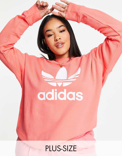 adidas Originals Plus Sweatshirt in Rot mit Logo ASOS