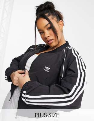 adidas black track top