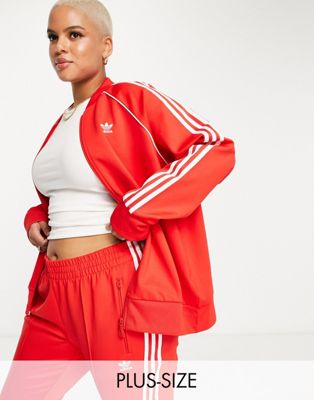 adidas Originals Plus track jacket in red