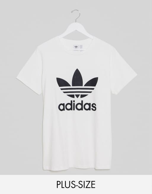 adidas Originals Plus trefoil t shirt in white ASOS