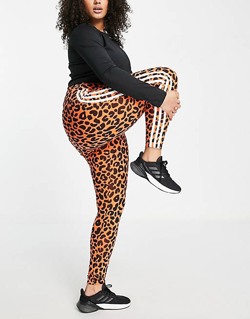 adidas Originals Plus x Rich Mnisi - Leggings arancioni leopardati