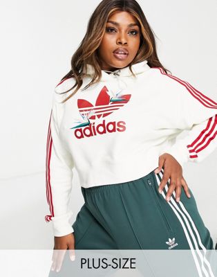 adidas Originals Plus x Thebe Magugu hoodie in off white - ASOS Price Checker