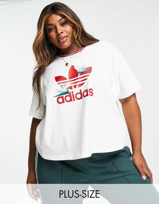 adidas Originals Plus x Thebe Magugu – T-Shirt in gebrochenem Weiß