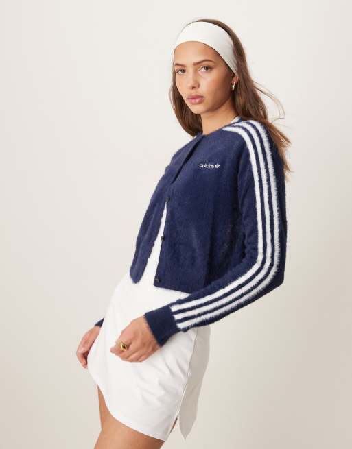 adidas Originals - Plysset marineblå cardigan