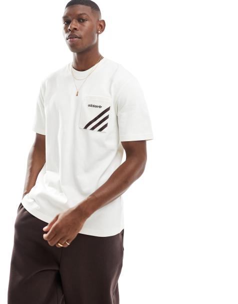 adidas Originals pocket detail t-shirt in white - view 1