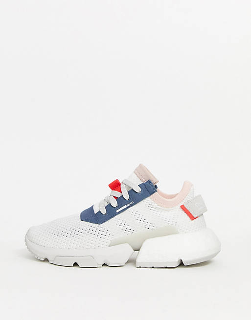 compression launch heroic adidas Originals POD sneakers in white and blue | ASOS