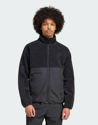 adidas Originals Polar Fleece Full-Zip Top in Black - ASOS Price Checker