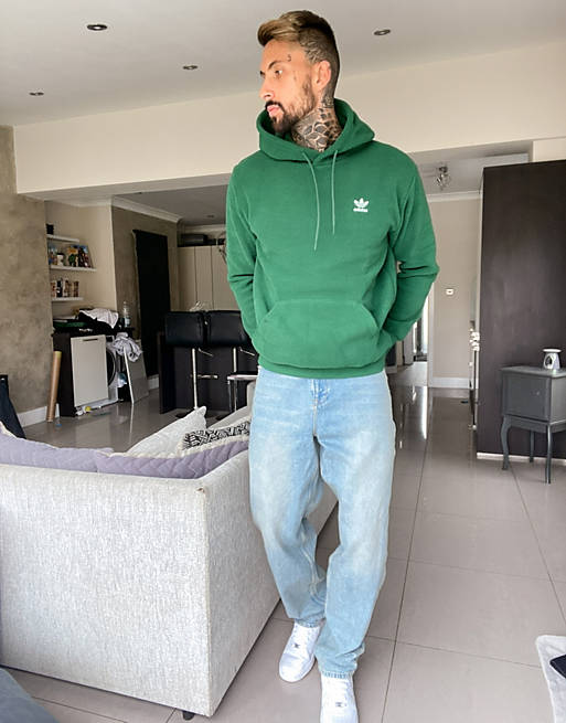 adidas Originals polar fleece hoodie in green | ASOS