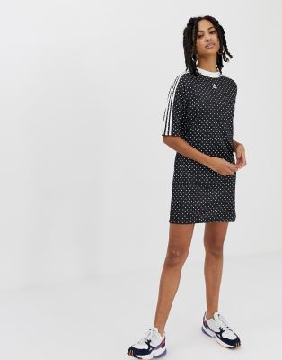 black and white adidas dress