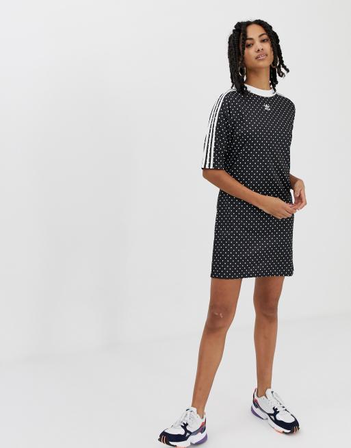 Adidas black on sale and white dress