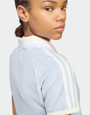 Polo en tweed - Bleu ciel cristal 2XL