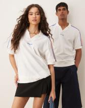 adidas Originals Waffle short sleeve polo shirt in wonder white | ASOS