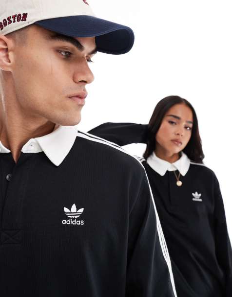 adidas Originals - Polo nera stile rugby - view 1