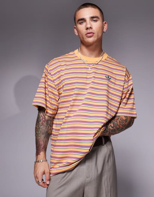 adidas Originals – Pomarańczowy T-shirt w paski
