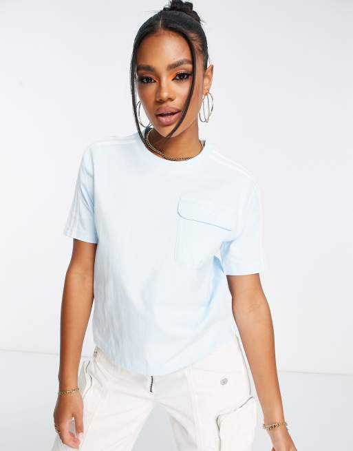 adidas Originals poplin t-shirt in blue