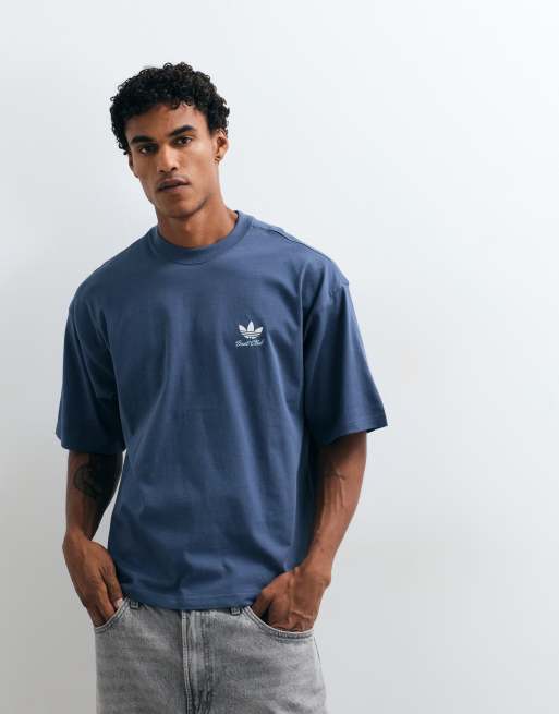 adidas Originals postcard graphic backprint tee in blue, 2 of 5