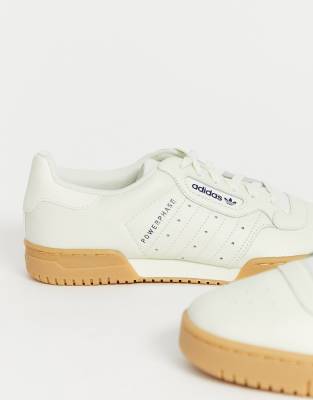 adidas originals powerphase trainers in off white leather with gum sole
