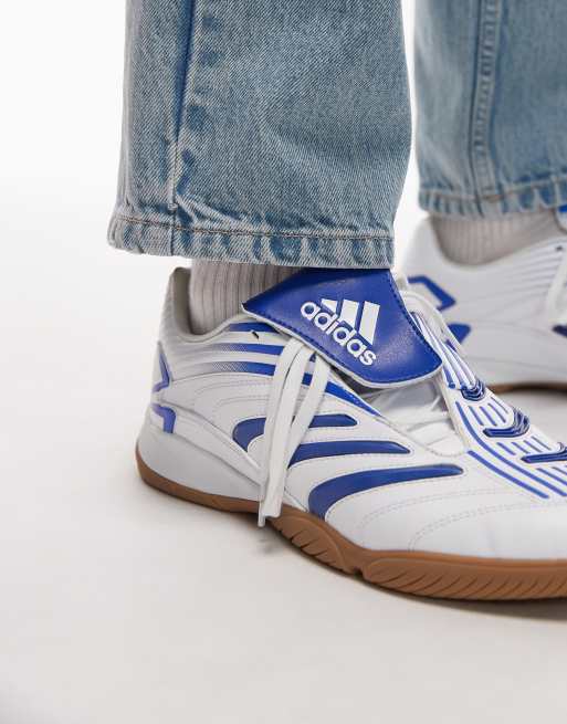 adidas Originals Predator Sala trainers in white and blue ASOS