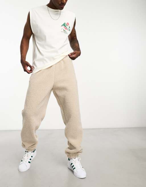 adidas Originals Damen Essentials+ Fluffy Teddy Jogginghosen Weiß