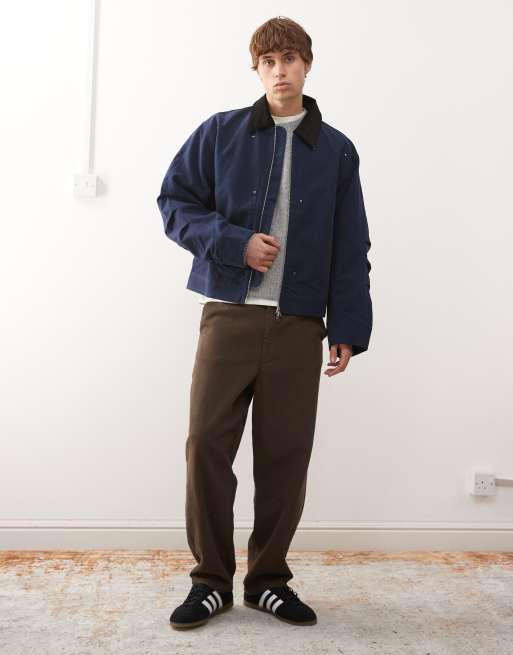 adidas Originals Premium essentials bomber jacket in blue, 2 of 5