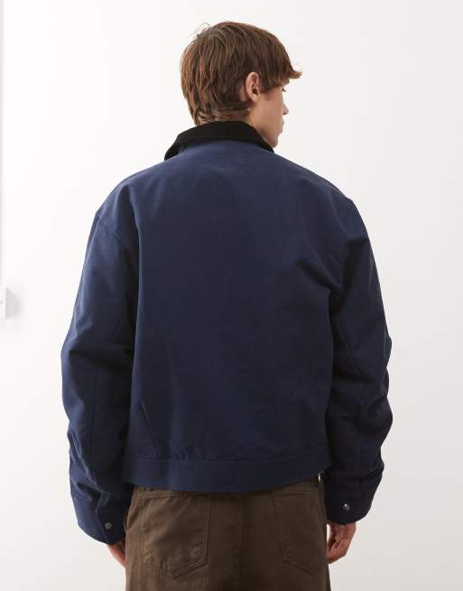 adidas Originals Premium essentials bomber jacket in blue, 3 of 5