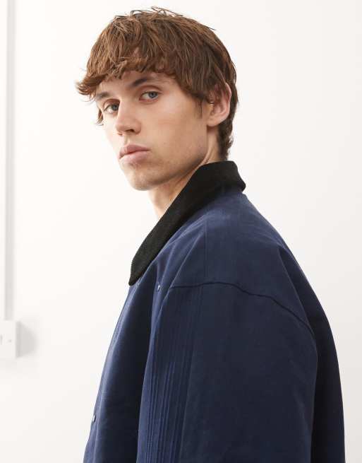 adidas Originals Premium essentials bomber jacket in blue, 4 of 5