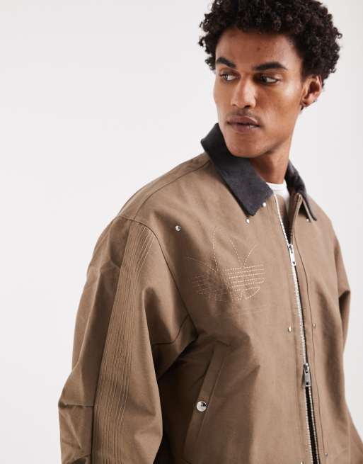 adidas Originals Premium essentials bomber jacket in khaki six | ASOS