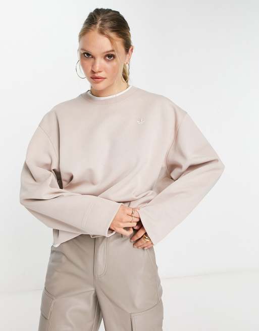 Beige cheap adidas sweatshirt