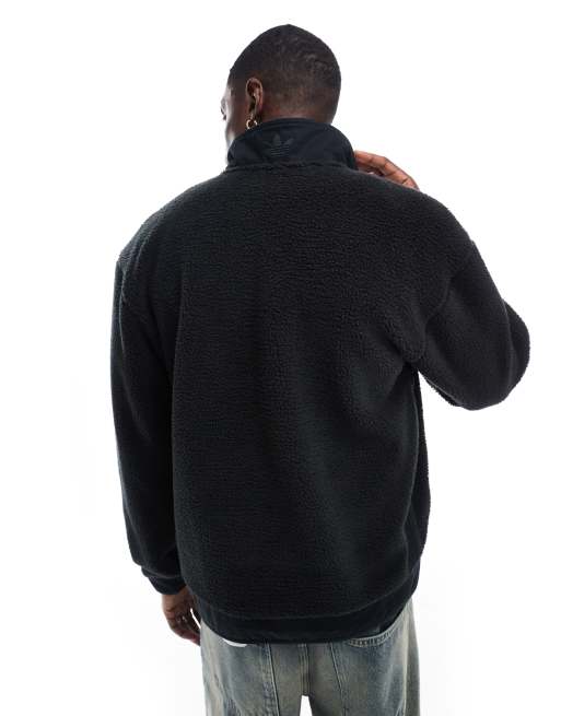Adidas originals coeeze fleece sweatshirt in black sale