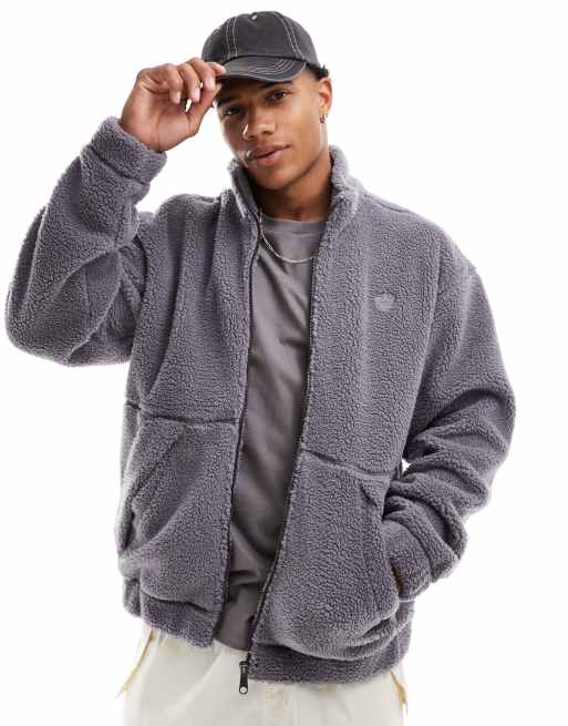 adidas Originals - Premium - Essentials - Grå sweatshirt med gennemgående lynlås i polar-fleece