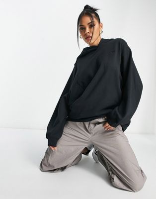 adidas Originals premium essentials oversized hoodie in black - ASOS Price Checker