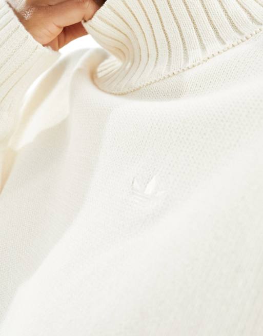 adidas Originals premium Essentials roll neck jumper in beige