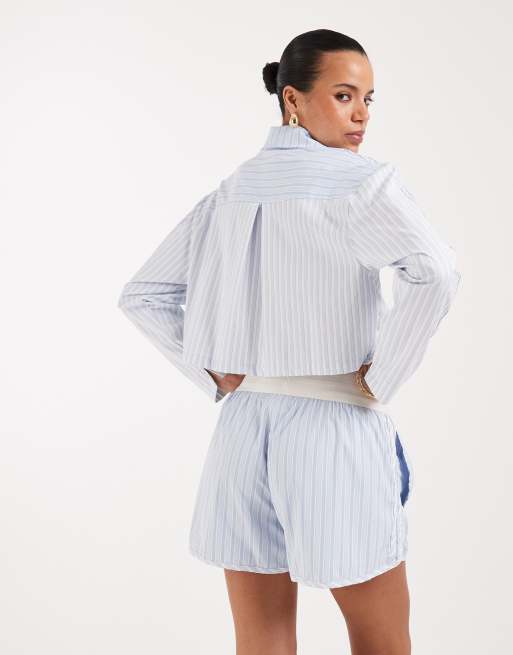 adidas Originals – Premium Essentials – Shorts in Blau gestreift, 5 von 5