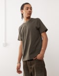 [adidas Originals] adidas Originals Premium Essentials t-shirt in khaki-Green S shadow olive