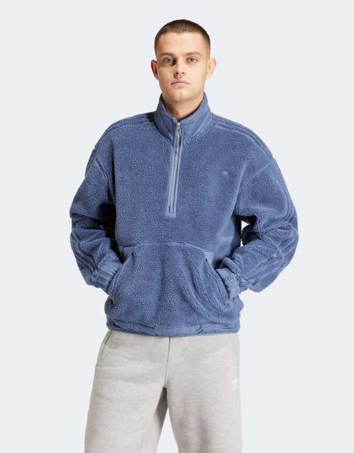 adidas Originals - Premium Essentials+ - Top met 1/2 rits in blauw