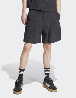 adidas Originals Premium essentials utility cargo shorts in black