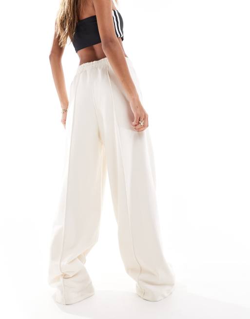adidas Originals Premium Essentials wide leg joggers in white ASOS