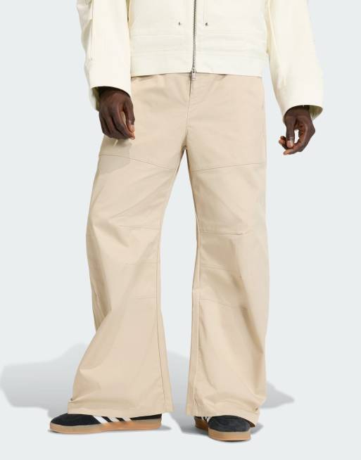 adidas Originals Premium essentials wide pants in stone khaki / stone khaki