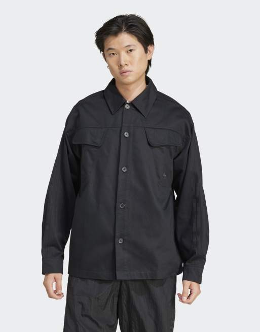 adidas Originals – Premium essentials – Workwear-Hemdjacke in Schwarz