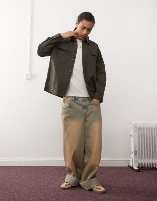 adidas Originals adidas Originals Premium Essentials workwear jacket in khaki-Green