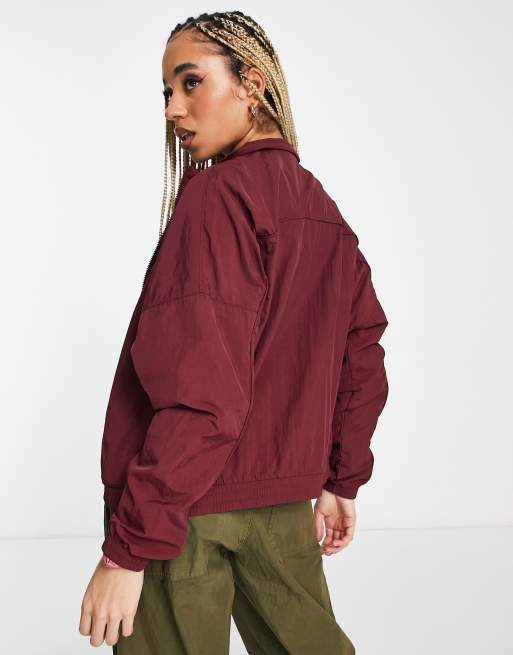 adidas Essentials+ Fluffy Teddy Slim Zip Top - Burgundy