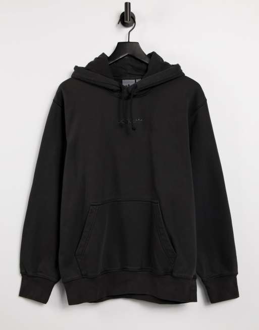 adidas Originals - Premium hoodie met geborduurd logo in zwarte overdye