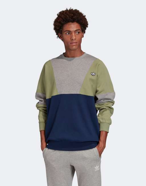 Adidas originals colour block crew sweatshirt hotsell