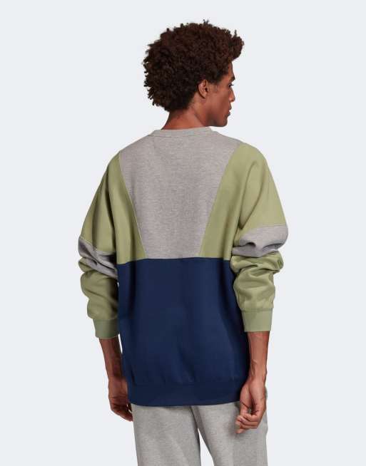 adidas Originals premium Samstag colourblock sweatshirt in navy ASOS
